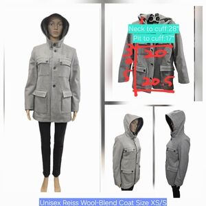 Unisex Reiss Wool-Blend Coat Size XS/S